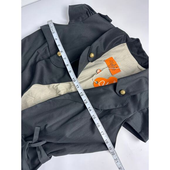 NWT Voom by Joy Han USA Size Medium Black Trench Coat Goth Whimsygoth - Picture 15 of 16